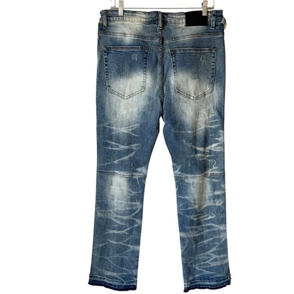 Men's Thrt Shredded Denim Flare Leg Jeans Size 36 - Picture 2 of 6